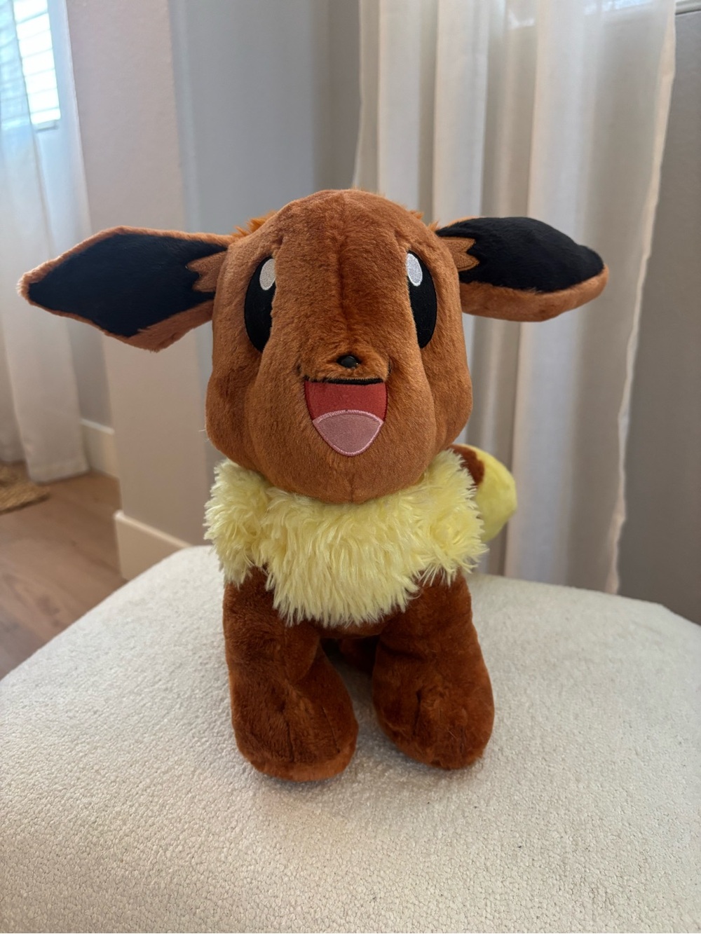 Build-A-Bear Brown and Black Eevee Plush with Yellow Collar